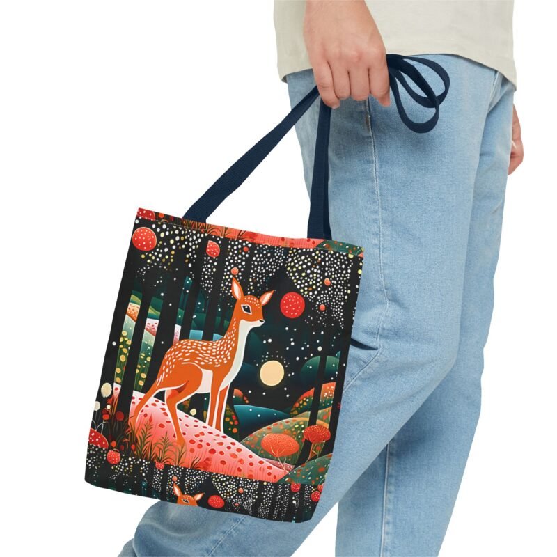 Charming Forest Deer Tote Bag | Colorful AOP Design | Eco-Friendly Shopping, Beach Use, Gift for Nature Lovers - Image 19
