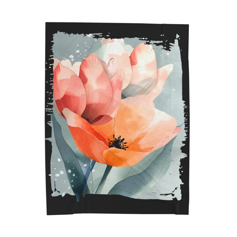 Floral Velveteen Plush Blanket | Cozy Home Decor, Flower Throw Blanket, Soft Gift for Her, Anniversary, Housewarming, Spring Decor - Image 5