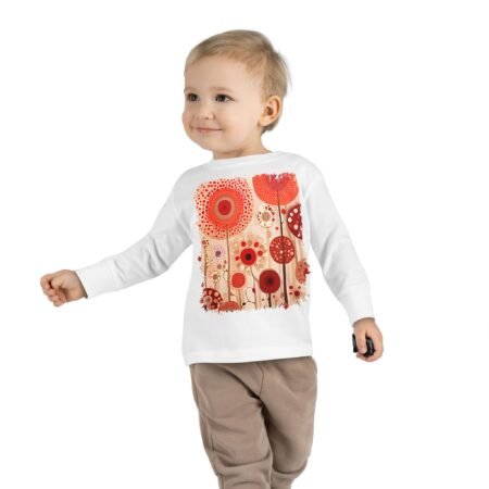 Adorable Toddler Long Sleeve Tee with Floral Design, Cute Kids Shirt, Gift for Baby Showers, Spring Outfits, Toddler Fashion